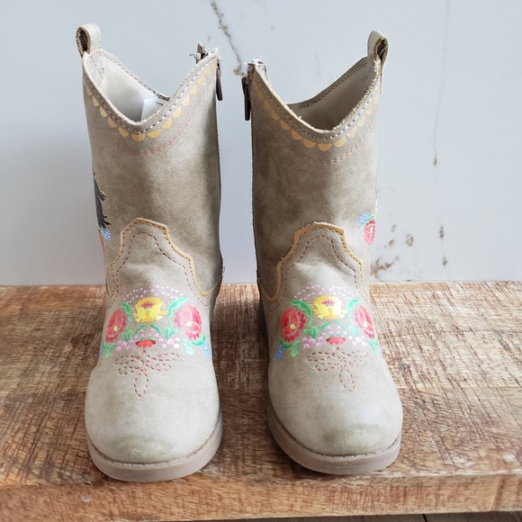 DreamWorks Spirit Cowboy Boots Toddler Girls 7 Brown Western Casual - Picture 5 of 5